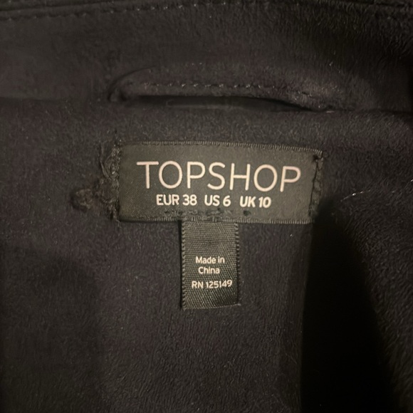 TOPSHOP Suede Moto Jacket sz 6 US - Picture 4 of 5